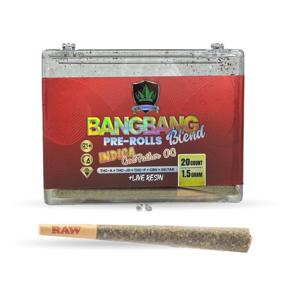 CROWNZEN BANGBANG BLEND 1.5G PREROLLS INDICA - GOD FATHER OG