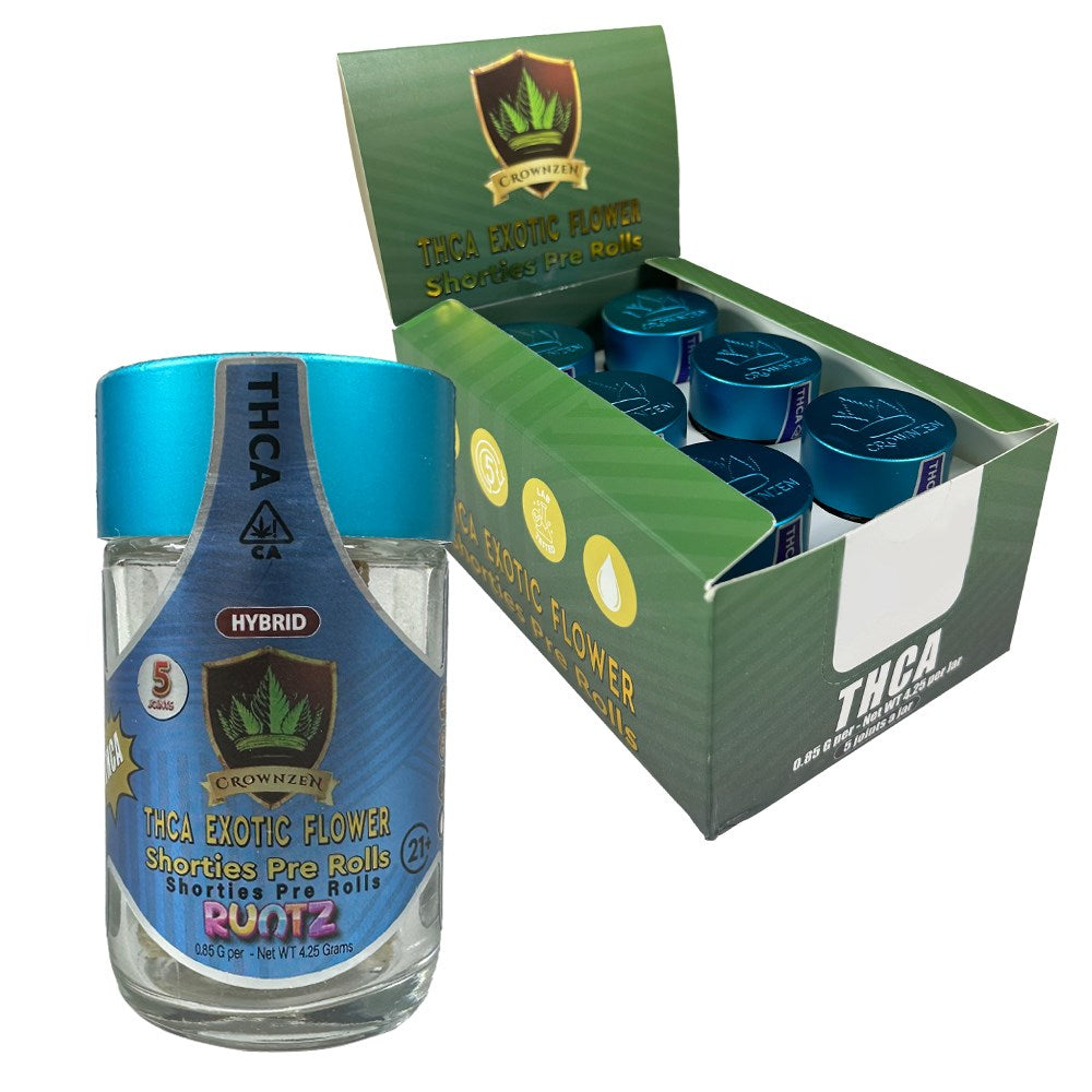 CROWNZEN THCA EXOTIC SHORTIES PREROLLS HYBRID - RUNTZ