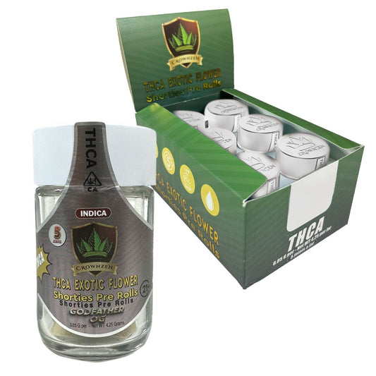 CROWNZEN THCA EXOTIC SHORTIES PREROLLS INDICA - GODFATHER