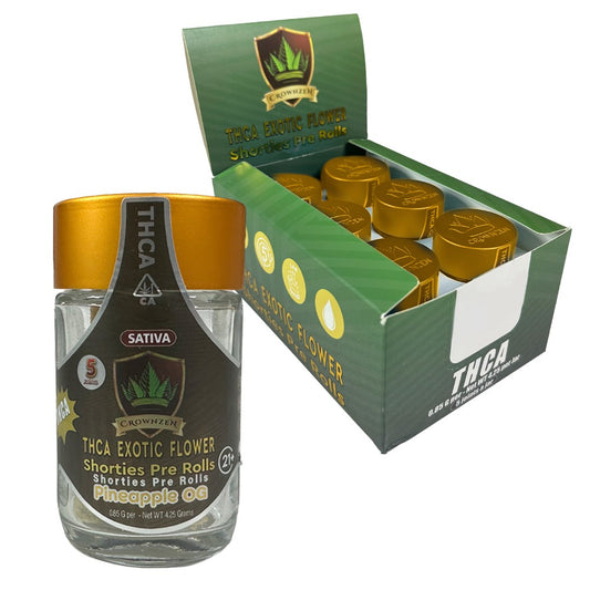 CROWNZEN THCA EXOTIC SHORTIES PREROLLS SATIVA - PINEAPPLE OG