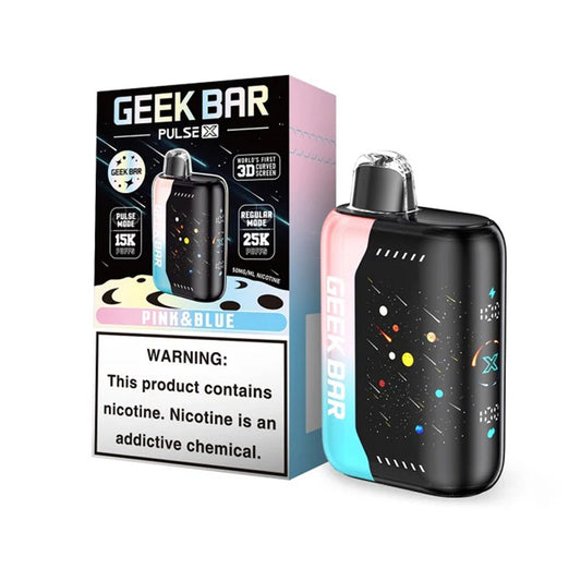 GEEK BAR PULSE X 5% NIC 25000 PUFFS DISPOSABLE - PINK&BLUE