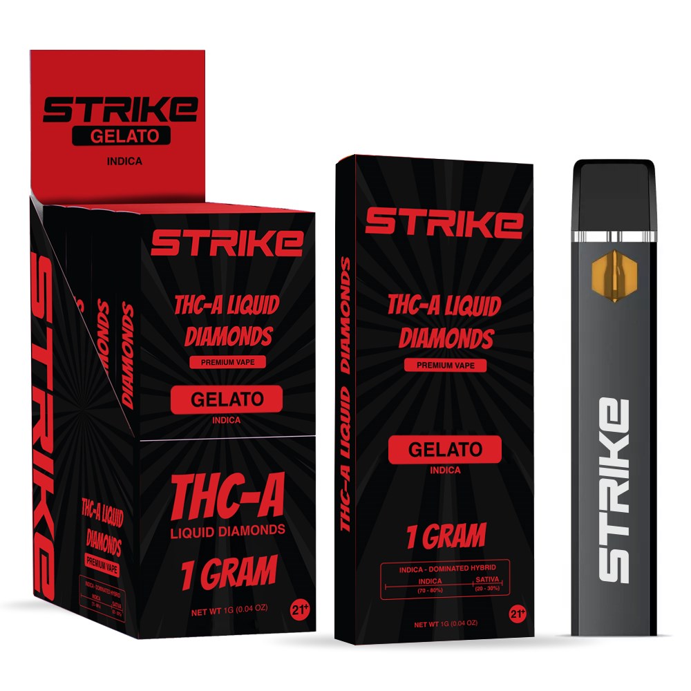 STRIKE THCA LIQUID DIAMOND 1G DISPOSABLE INDICA - GELATO