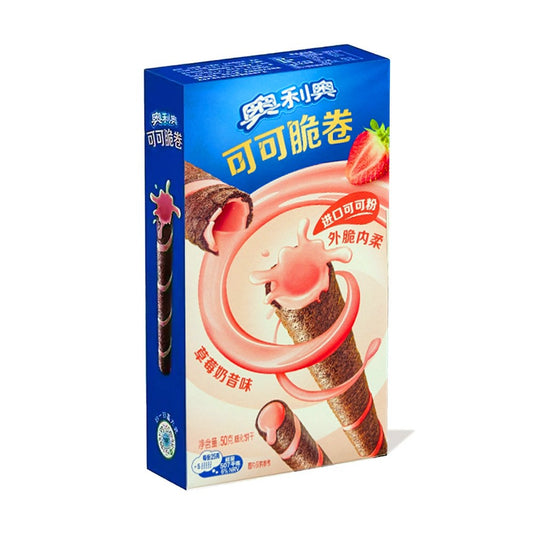 OREO 50G COCOA CRISP ROLLS - STRAW MILK SHAKE