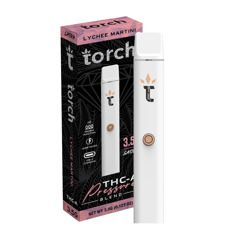 TORCH PRESSURE BLEND 3.5G THCA DISPOSABLE SATIVA - LYCHEE MARTINI