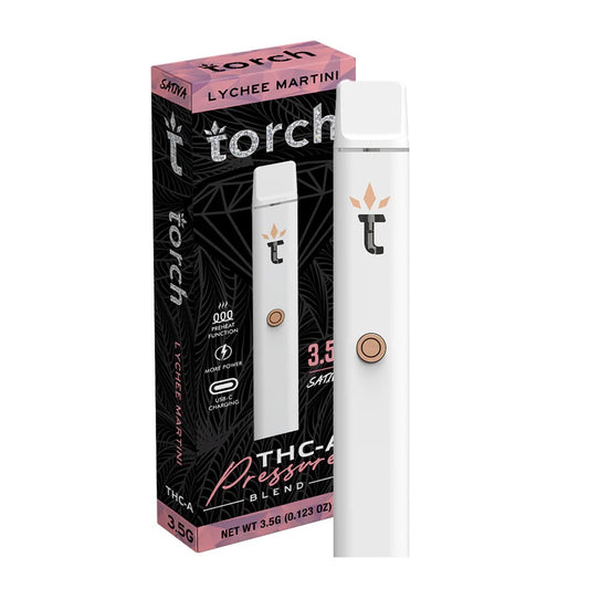 TORCH PRESSURE BLEND 3.5G THCA DISPOSABLE SATIVA - LYCHEE MARTINI