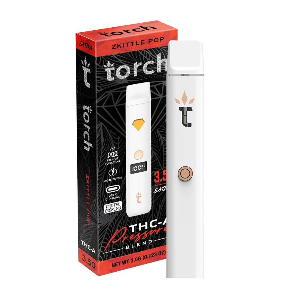 TORCH PRESSURE BLEND 3.5G THCA DISPOSABLE SATIVA - ZKITTLES POP