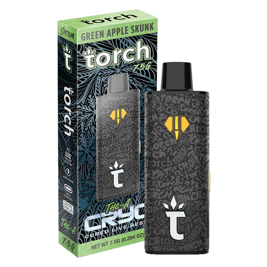 TORCH CRYO THCA 7.5G DISPOSABLE SATIVA - GREEN APPLE SKUNK