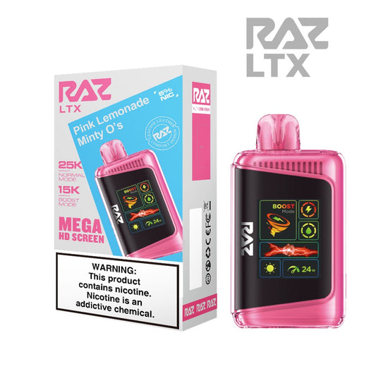 RAZ LTX 5% 25KPUFF DISPOSABLE- PINK LEMONADE MINTY OS