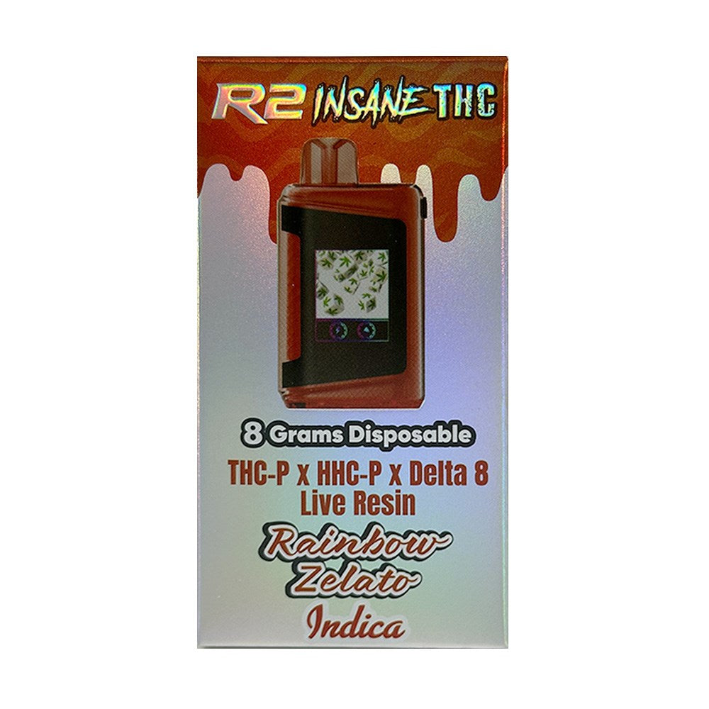R2 INSANE THC 8G DISPOSABLE INDICA - RAINBOW ZELATO