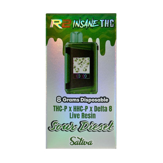 R2 INSANE THC 8G DISPOSABLE SATIVA - SOUR DIESEL