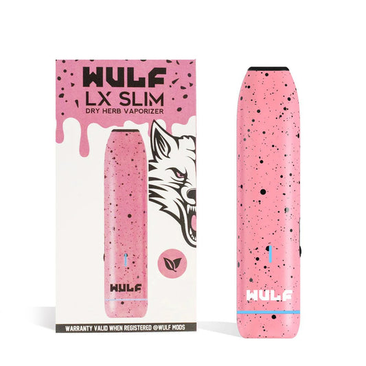 WULF MODS LX SLIM 900MAH DRY HERB VAPORIZER - PINK BLACK SPATTER