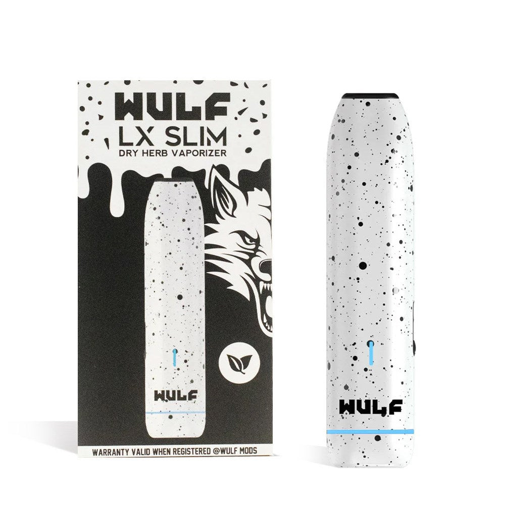 WULF MODS LX SLIM 900MAH DRY HERB VAPORIZER - WHITE BLACK SPATTER