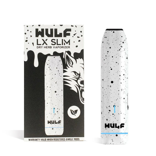 WULF MODS LX SLIM 900MAH DRY HERB VAPORIZER - WHITE BLACK SPATTER