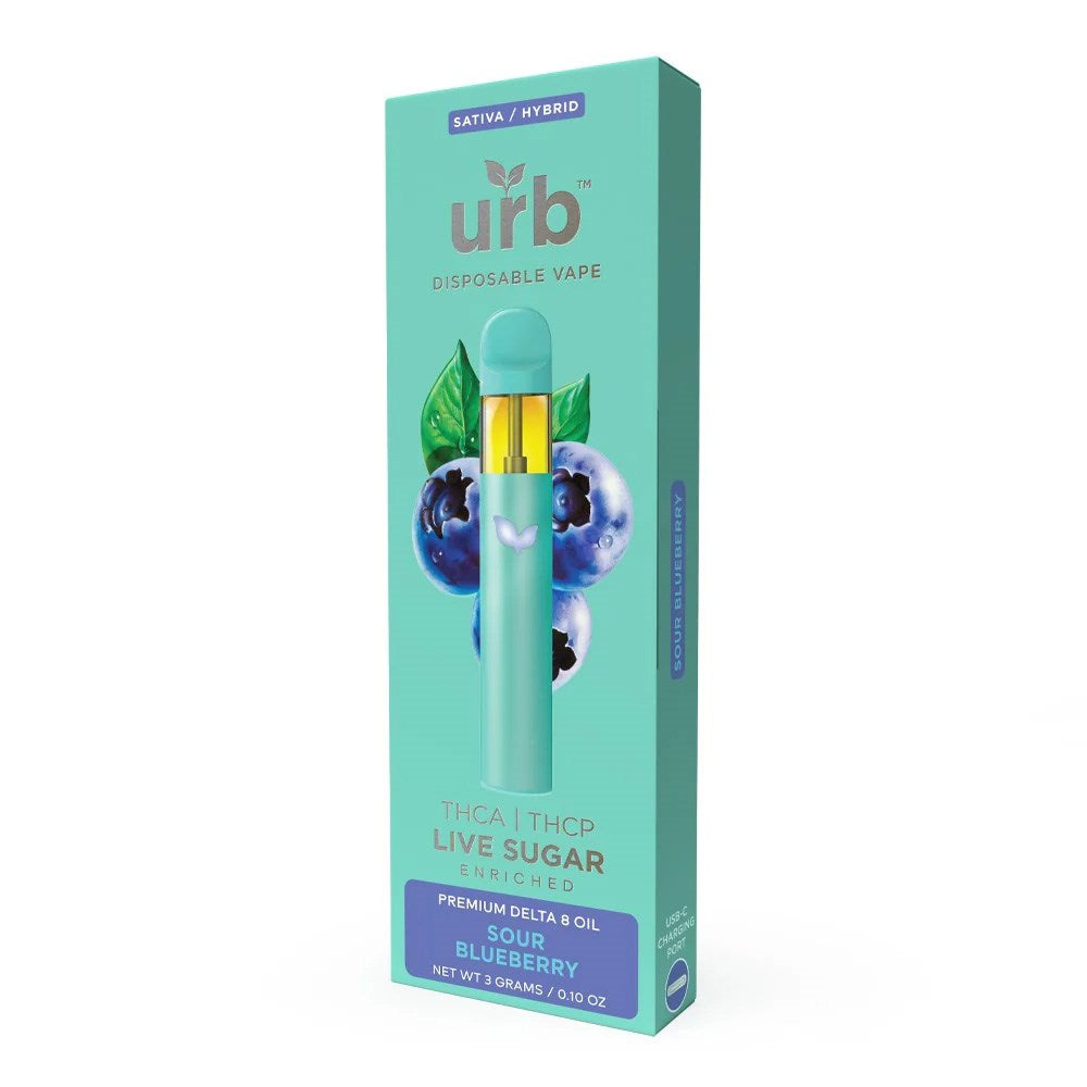 URB THCA LIVE SUGAR 3ML DISPOSABLE SATIVA / HYBRID - SOUR BLUEBERRY