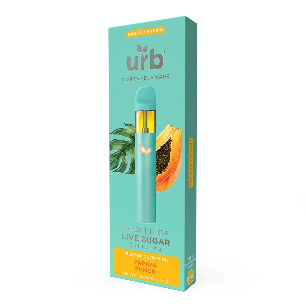 URB THCA LIVE SUGAR 3ML DISPOSABLE INDICA/ HYBRID - PAPAYA PUNCH