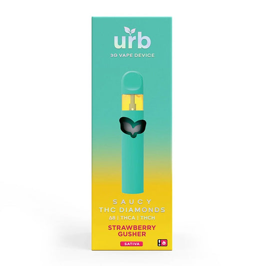 URB SAUCY THC DIAMONDS 3ML DISPOSABLE SATIVA - STRAW GUSHER