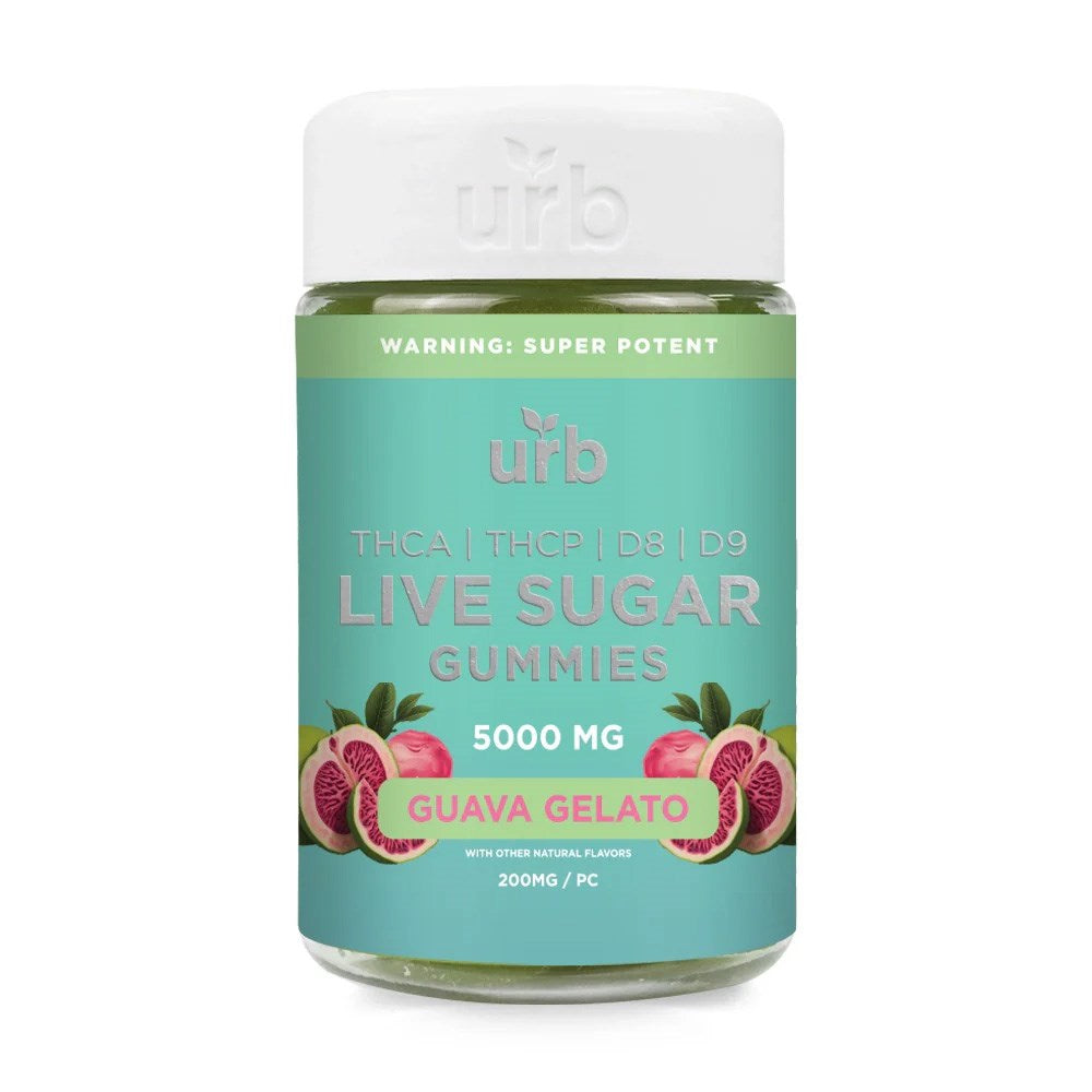 URB THCA LIVE SUGAR 5000MG GUMMIES - GUAVA GELATO