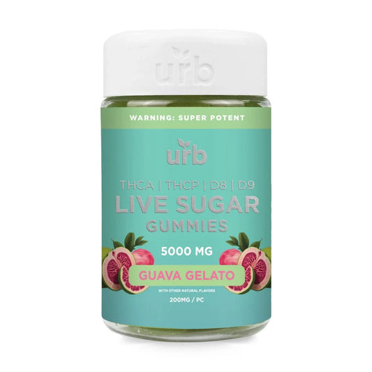 URB THCA LIVE SUGAR 5000MG GUMMIES - GUAVA GELATO