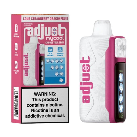 ADJUST MY COOL 5%NIC 40K PUFFS DISPOSABLE - SOUR STRAW DRAGONFRUIT