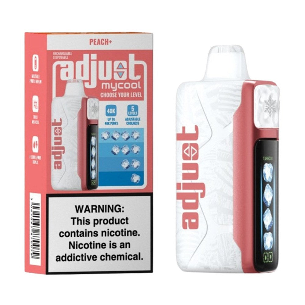 ADJUST MY COOL 5%NIC 40K PUFFS DISPOSABLE - PEACH+