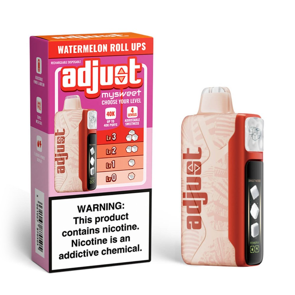 ADJUST MY SWEET 5%NIC 40K PUFFS DISPOSABLE - WATERMELON ROLL UPS