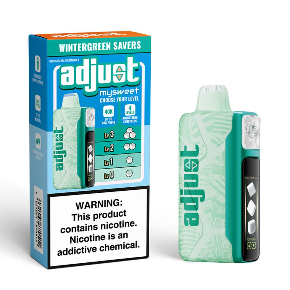 ADJUST MY SWEET 5%NIC 40K PUFFS DISPOSABLE - WINTERGREEN SAVERS