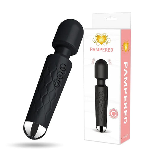 PAMPERED VIBRATING WAND - BLACK