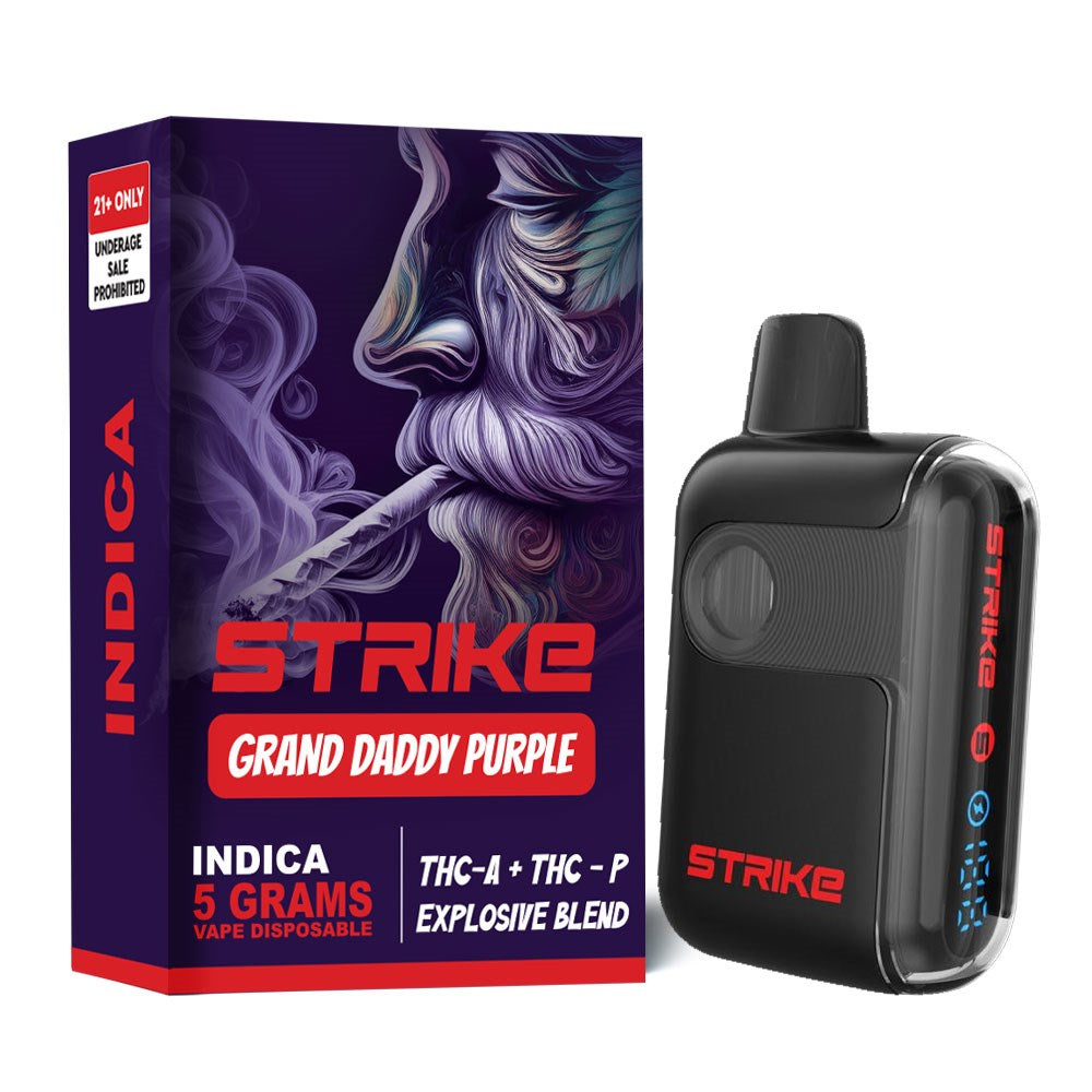 STRIKE THCA/THCP 5G VAPE DISPOSABLE INDICA - GRANDADDY PURPLE