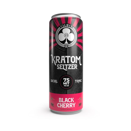 CLUB 13 12OZ 75MIT KRATOM SELTZER - BLACK CHERRY