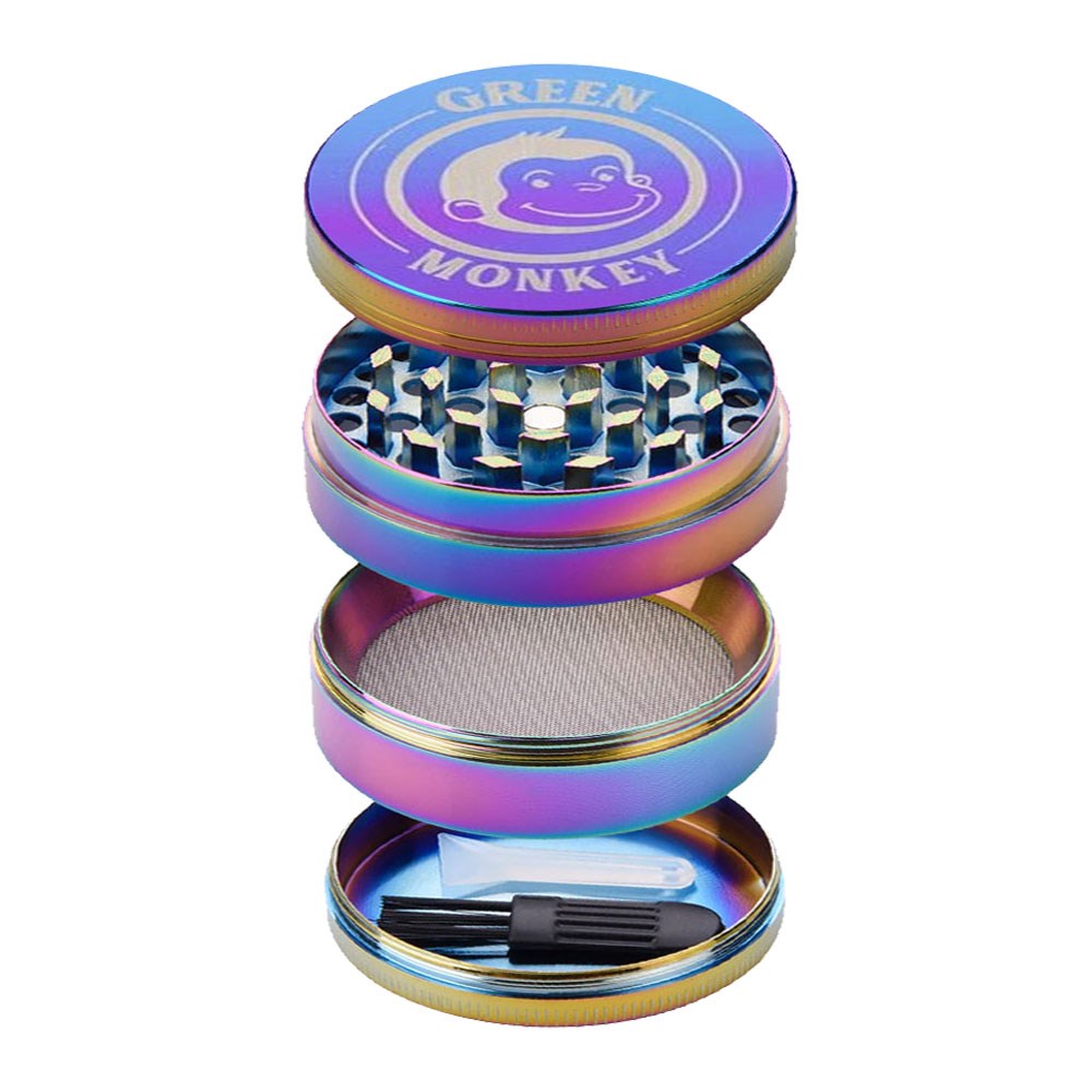 GREEN MONKEY CAPUCHIN 63MM GRINDER - RAINBOW