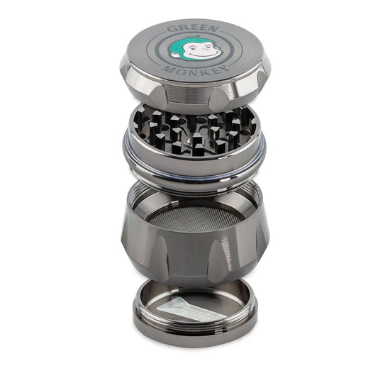 GREEN MONKEY BABOON CROWN 63MM GRINDER - SILVER