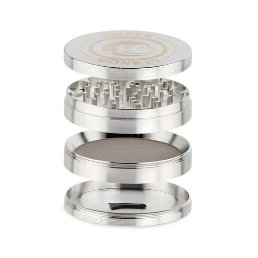 GREEN MONKEY CAPUCHIN 100MM GRINDER - SILVER