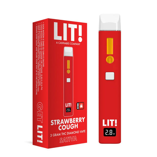 LIT! THC DIAMOND 3G DISPOSABLE  SATIVA - STRAW COUGH