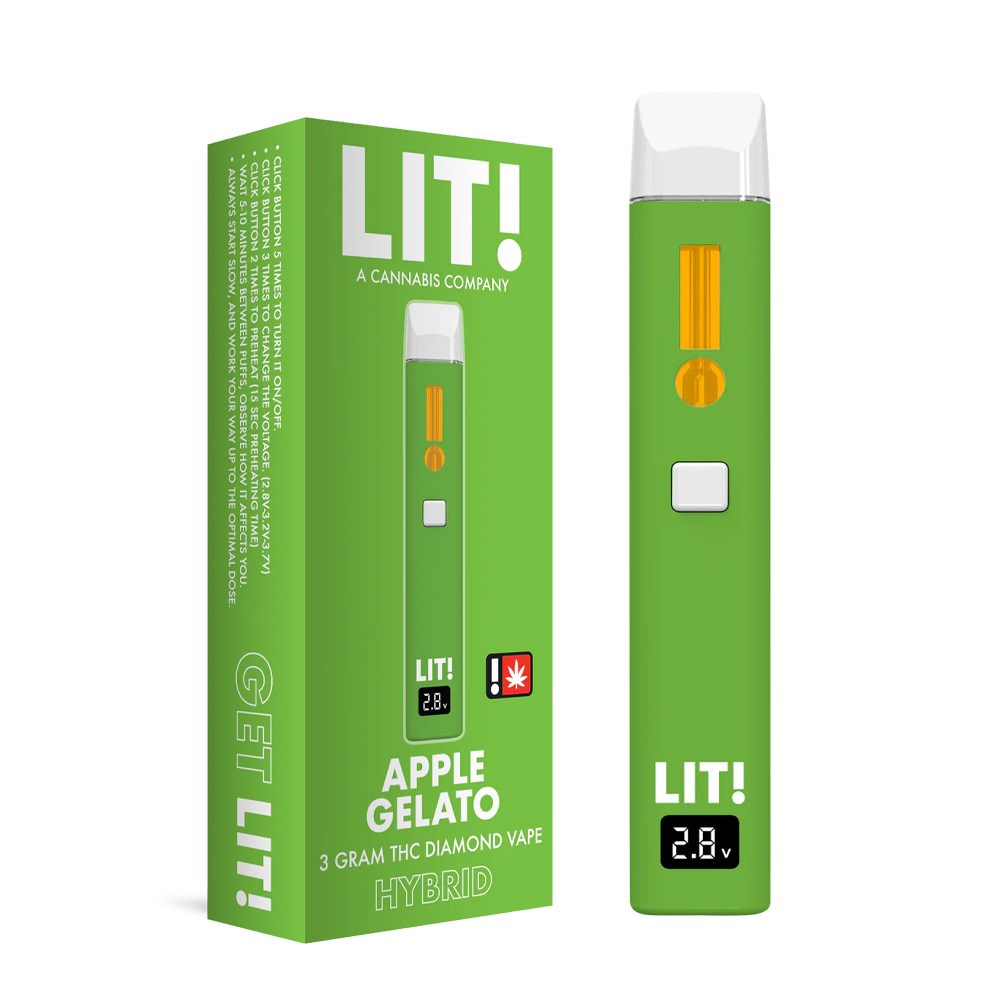 LIT! THC DIAMOND 3G DISPOSABLE  HYBRID - APPLE GELATO