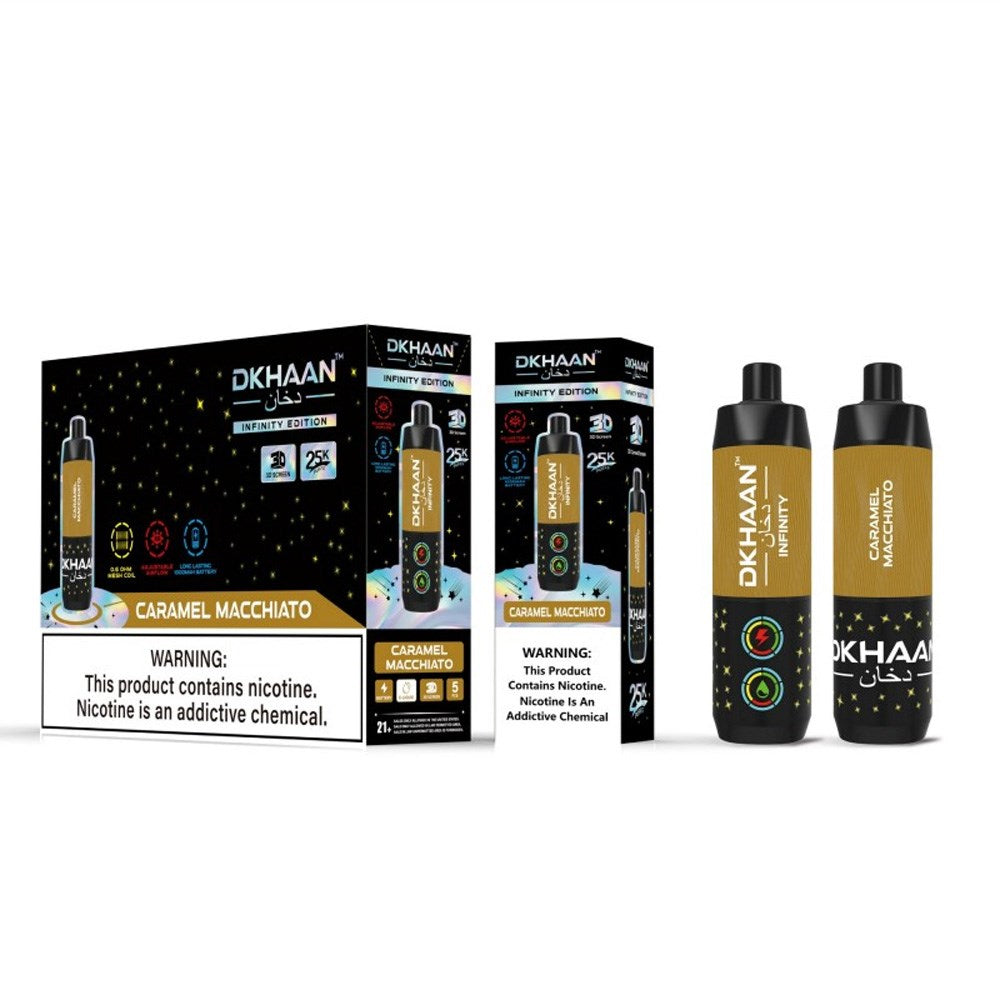 DKHAAN 5% NIC 25KPUFFS DISPOSABLE - CARAMEL MACCHIATO