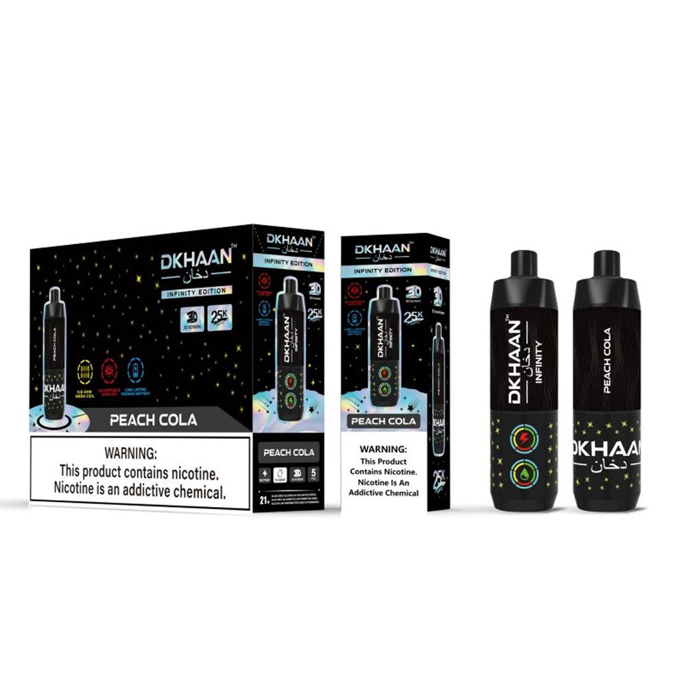 DKHAAN 5% NIC 25KPUFFS DISPOSABLE - PEACH COLA