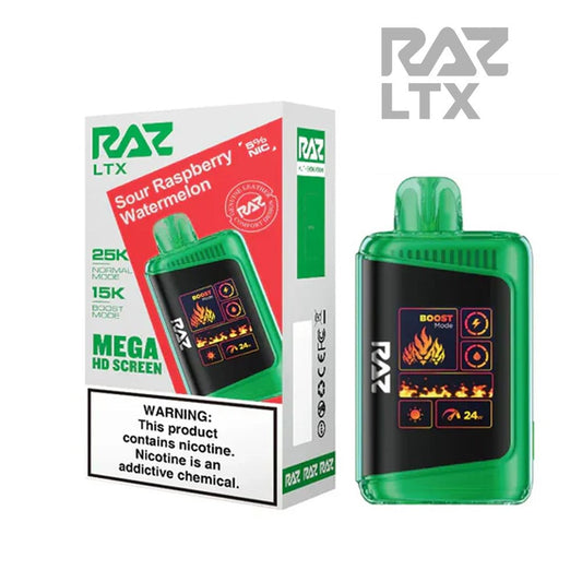 RAZ LTX 5% 25KPUFF DISPOSABLE- SOUR RASP WATERMELON