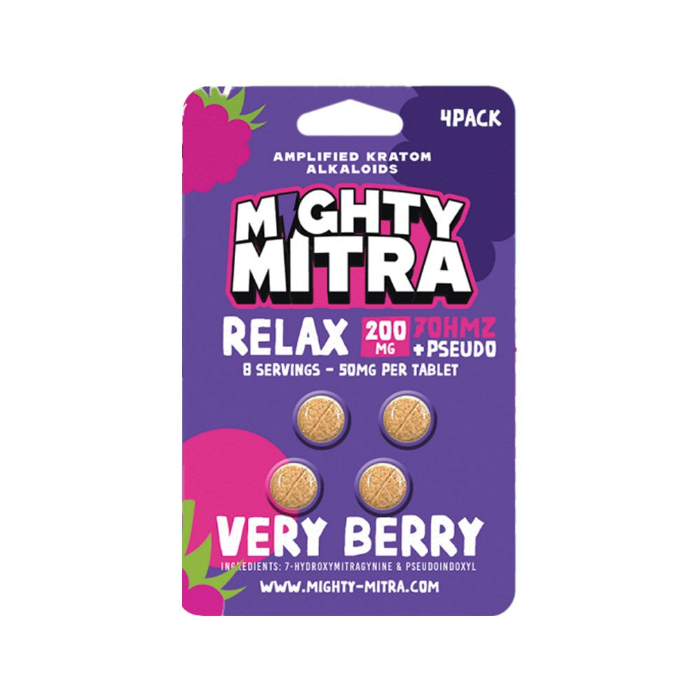MIGHTY MITRA 50MG 7OHMZ+PSEUDO 4CT KRATOM - VERY BERRY