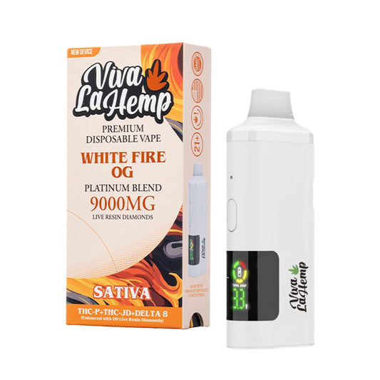 VIVA LA HEMP PLATINUM BLEND 9000MG DISPOSABLE SATIVA - WHITE FIRE OG