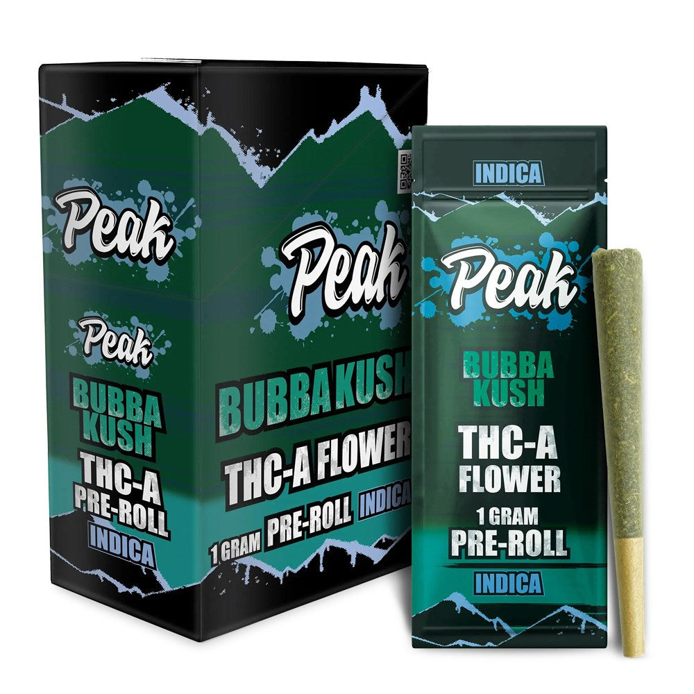 PEAK THCA 1G 10CT PREROLL INDICA - BUBBA KUSH