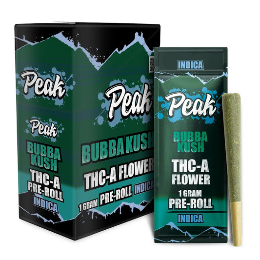 PEAK THCA 1G 10CT PREROLL INDICA - BUBBA KUSH