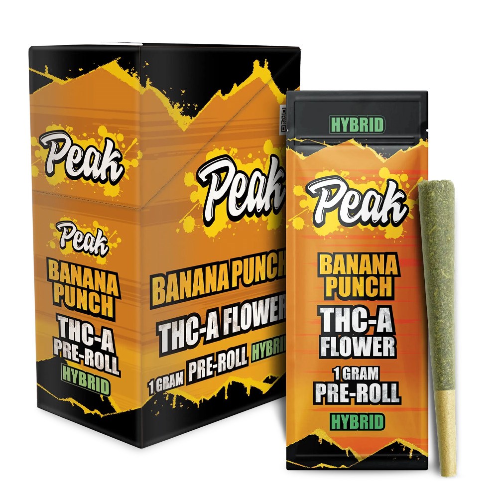 PEAK THCA 1G 10CT PREROLL HYBRID - BANANA PUNCH