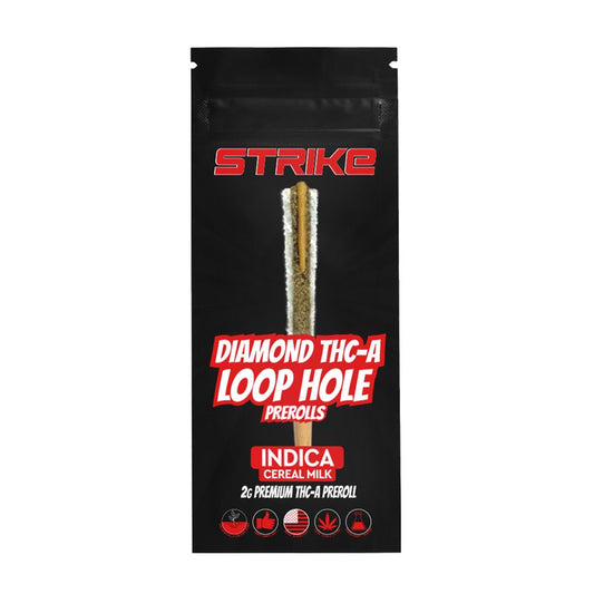STRIKE DIAMOND THCA LOOP HOLE 2G PREROLLS INDICA - CEREAL MILK