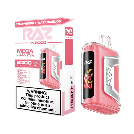 RAZ 5% NIC 9000PUFFS DISPOSABLE - STRAW WATERMELON