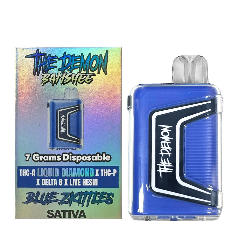 THE DEMON BANSHEE BLEND 7G DISPOSABLE SATIVA - BLUE ZKITTLES