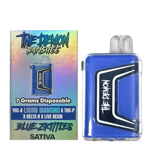 THE DEMON BANSHEE BLEND 7G DISPOSABLE SATIVA - BLUE ZKITTLES