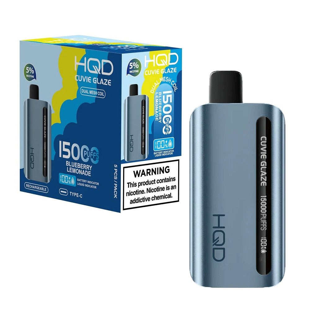HQD CUVIE GLAZE 15000PUFFS 5% NIC DISPOSABLE - BLUEBERY LEMONADE