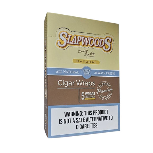 SLAPWOODS 5/PK CIGAR WRAPS- NATURAL