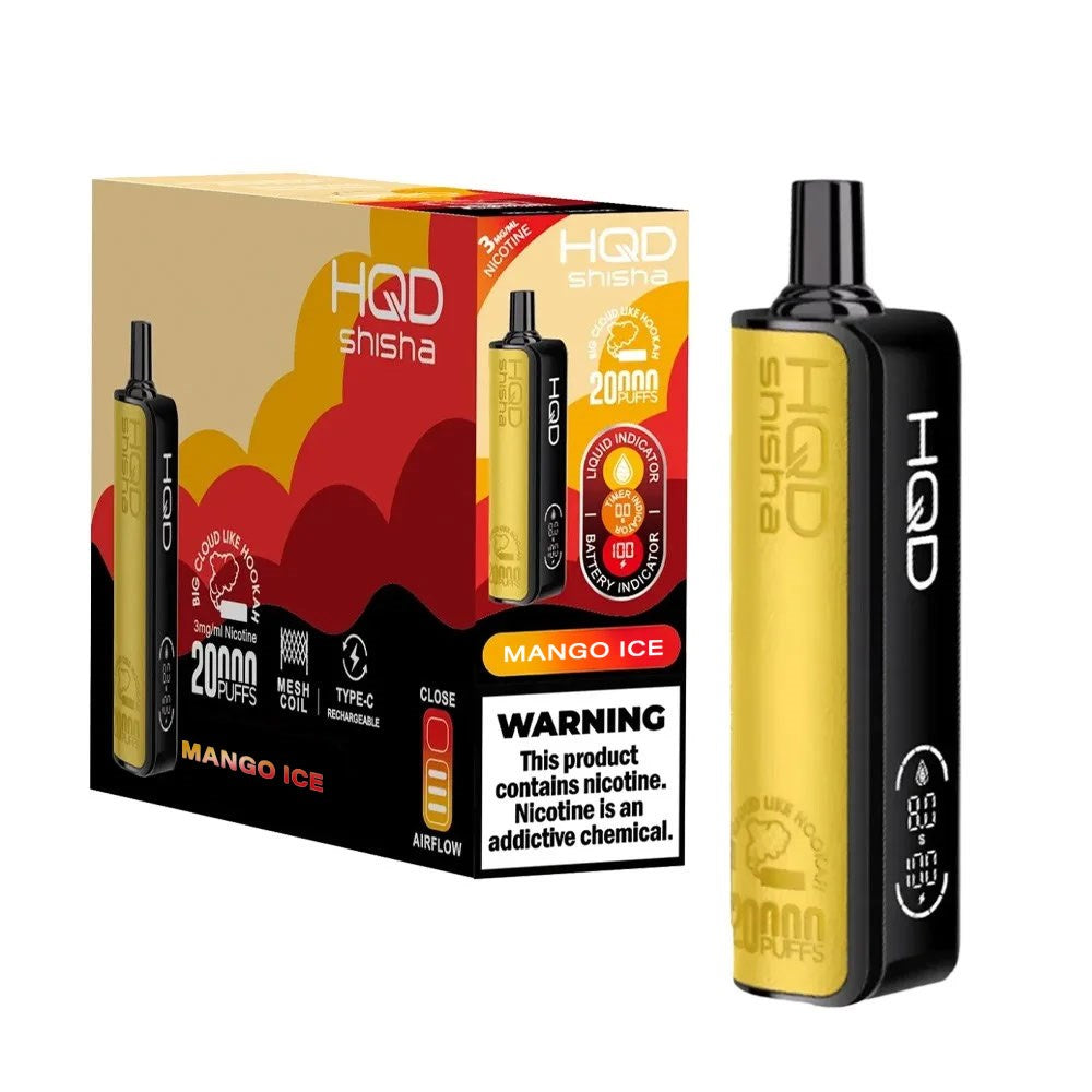 HQD SHISHA 3% NIC 20KPUFFS DISPOSABLE - MANGO ICE