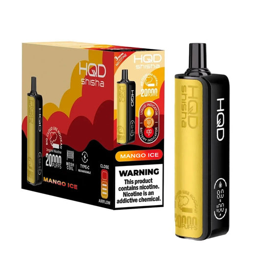 HQD SHISHA 3% NIC 20KPUFFS DISPOSABLE - MANGO ICE